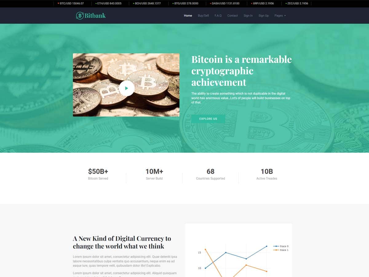 crypto trading website template