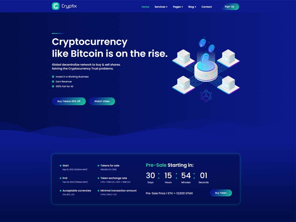 crypto exchange website template