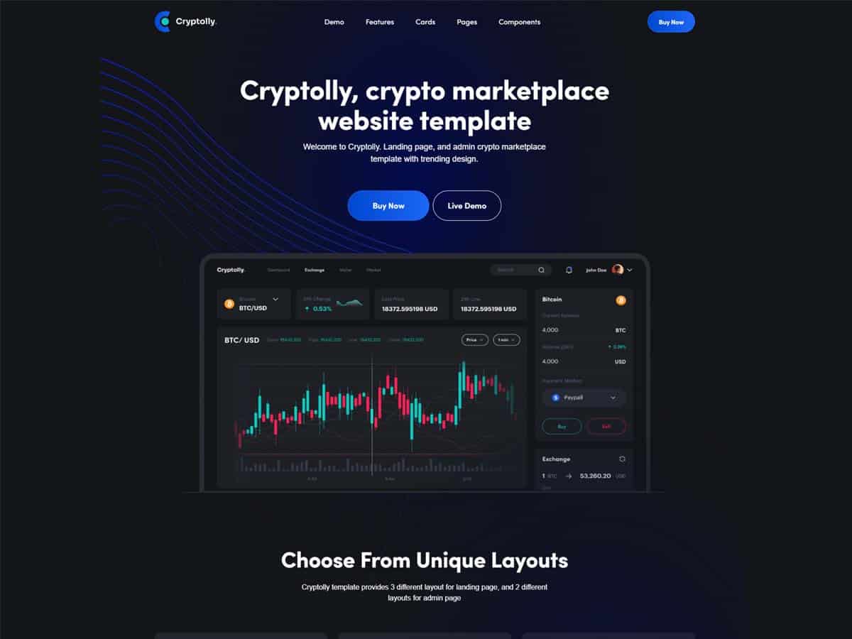 cryptocurrency web wallet template