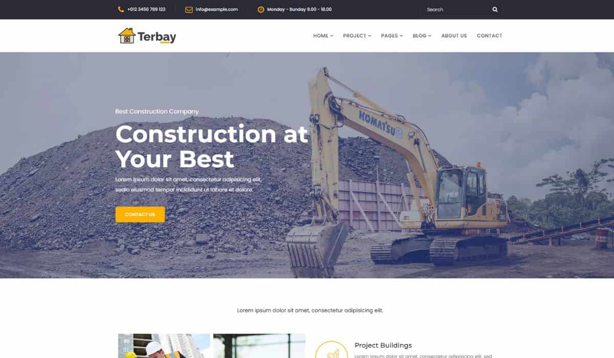 construction company responsive website template
